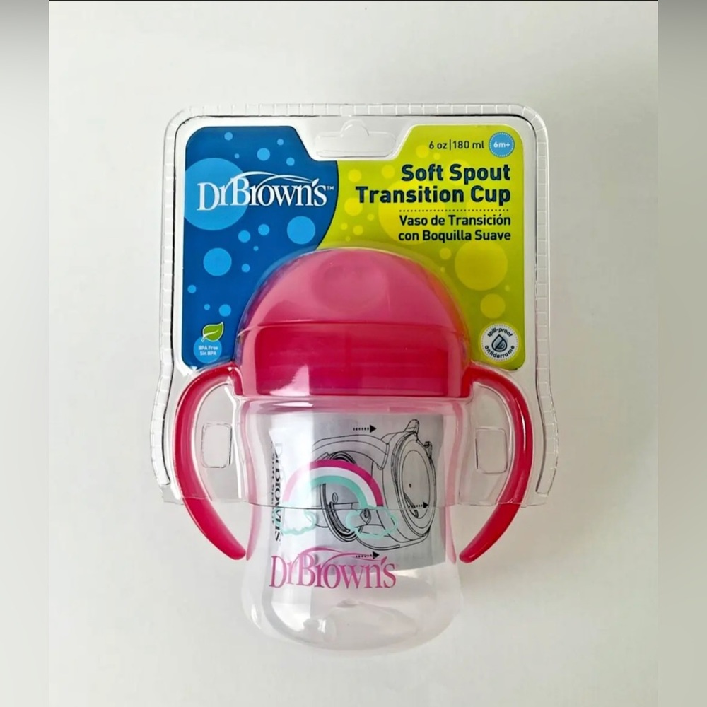Dr Brown's Soft Spout Transition Cup with Handles 6m+  6oz/180ml